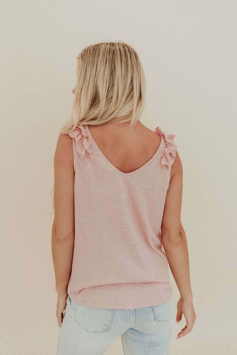 Flirty Feeling Ruffle Sleeve Tank