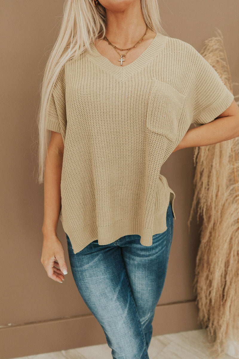 Caroline Sweater Top - Sand