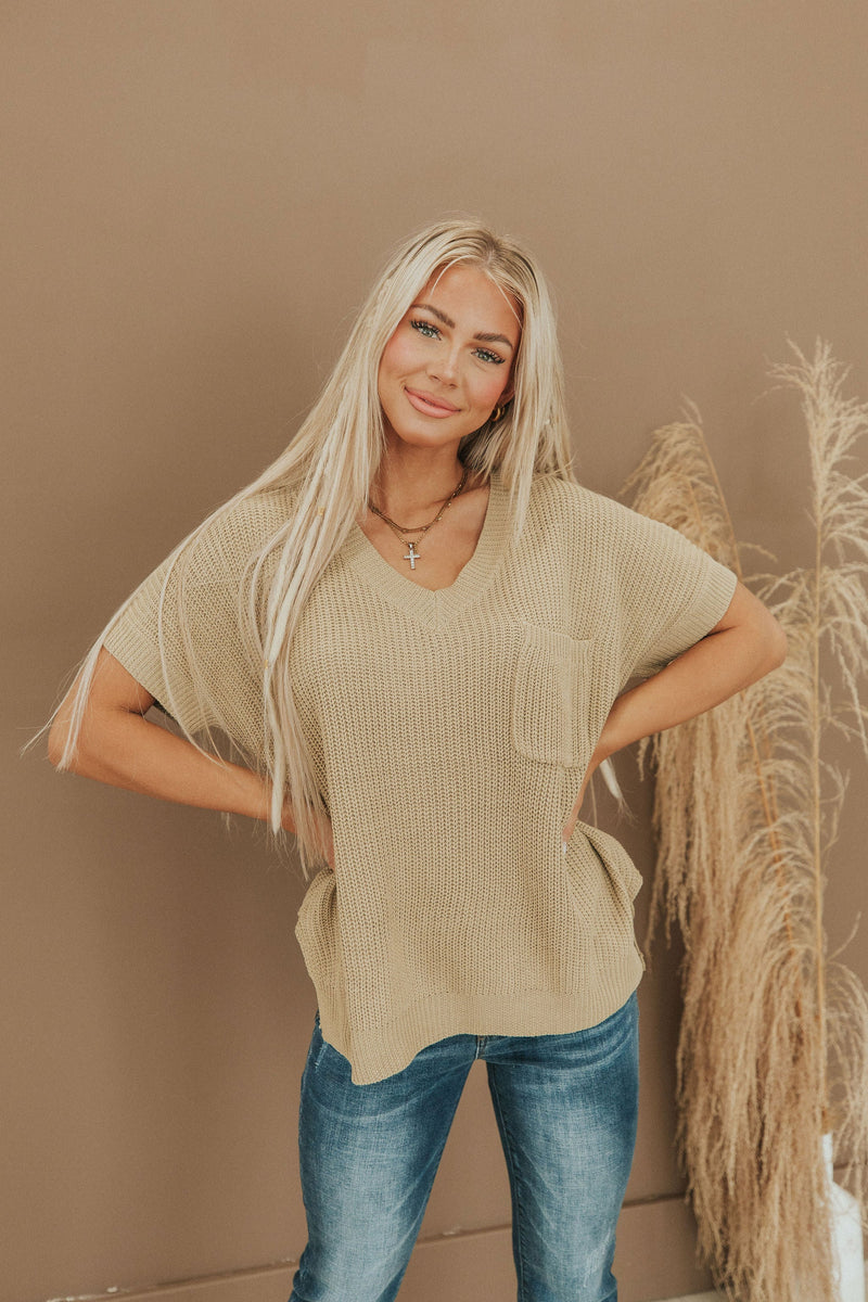 Caroline Sweater Top - Sand