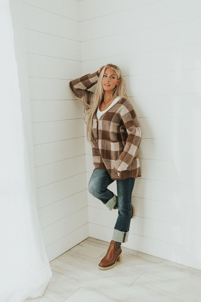 Make Your Day Checkered Cardigan