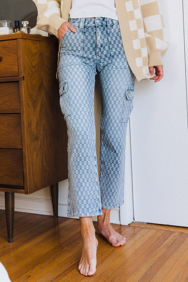 Bring It Back Checkered Cargo Pants