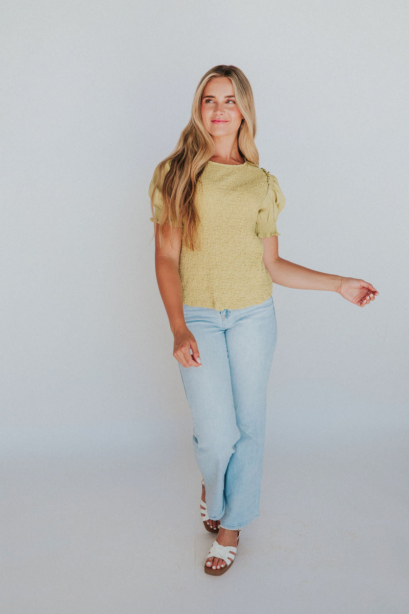 Let's Get Going Puff Sleeve Top