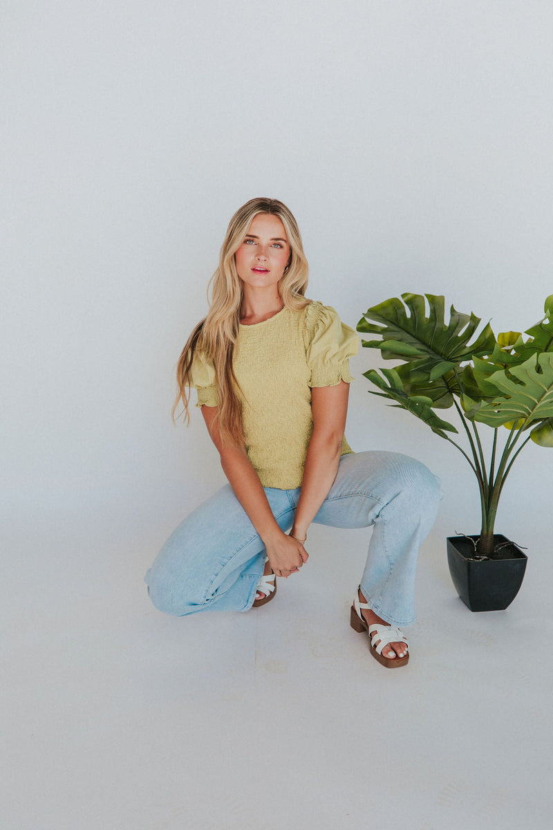 Let's Get Going Puff Sleeve Top
