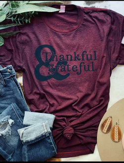 Thankful & Grateful Acid Wash Tee