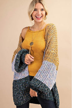 Sunset Color Block Knit Cardigan