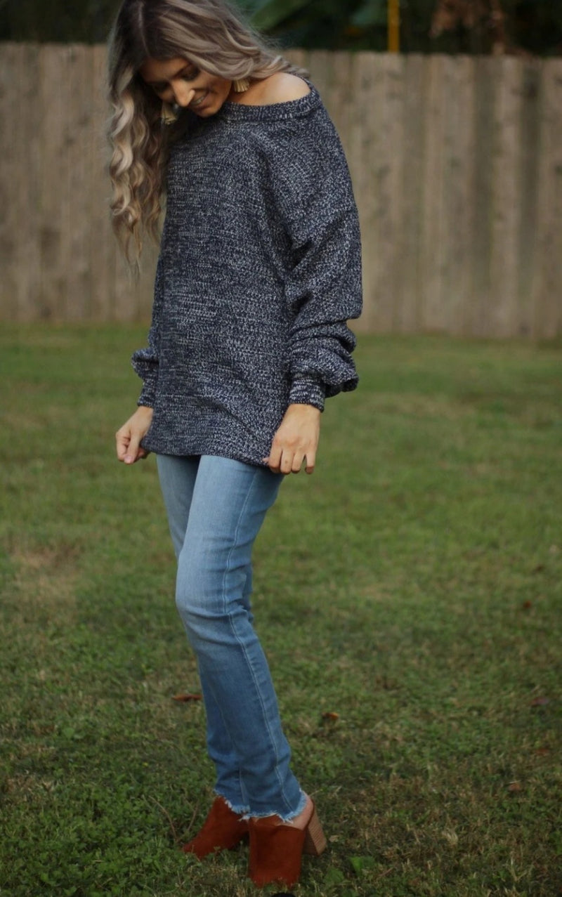 Heathered Navy Sweater