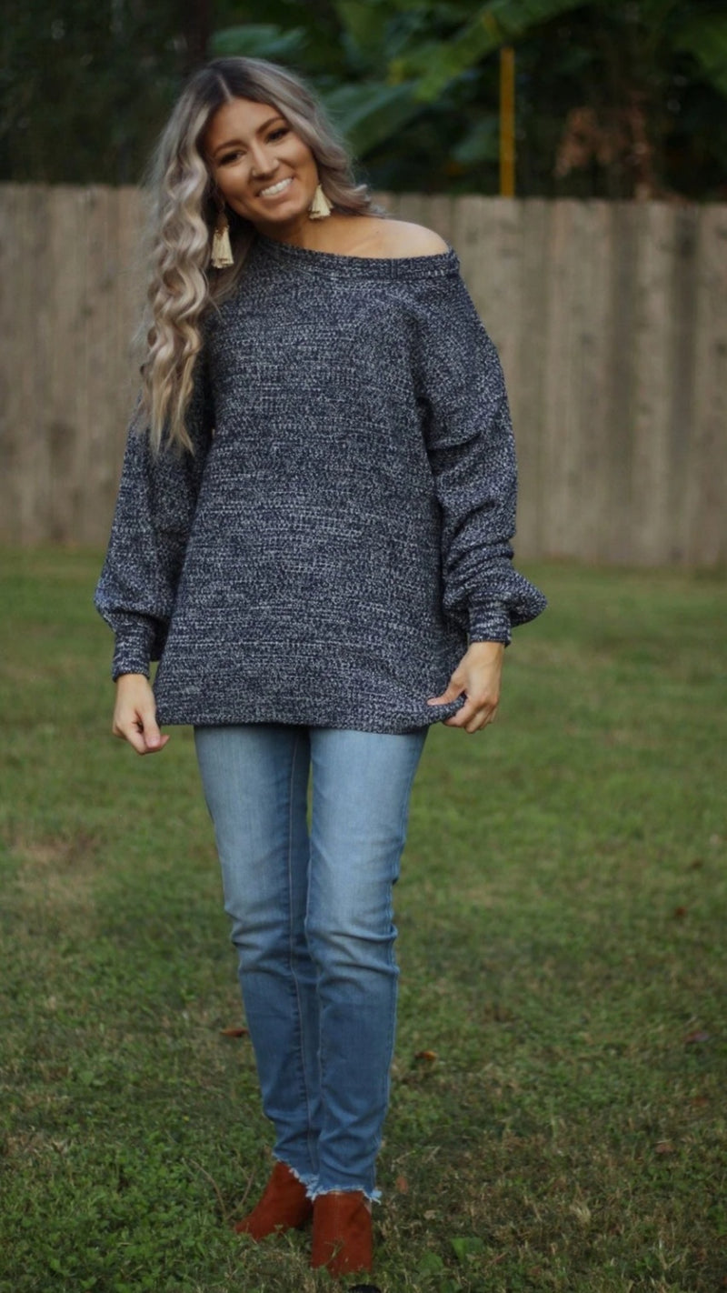 Heathered Navy Sweater