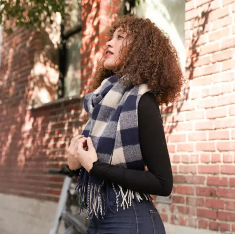 Blue Buffalo Plaid Scarf