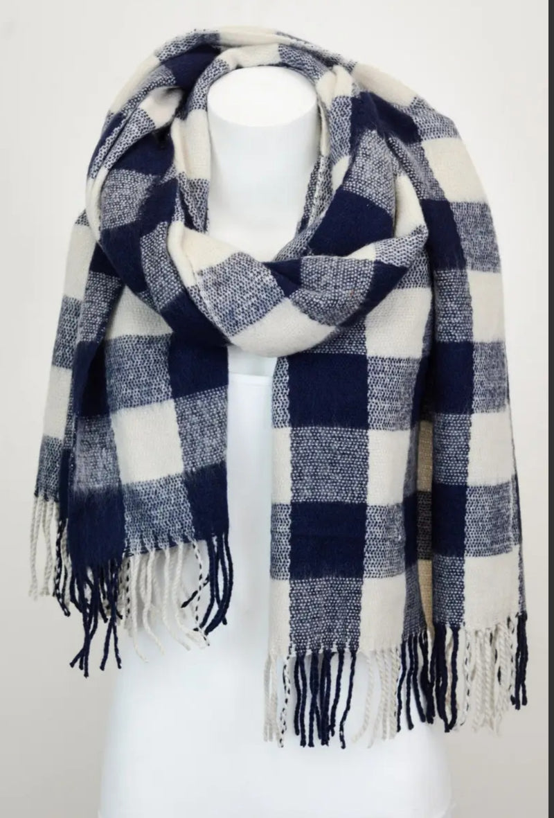 Blue Buffalo Plaid Scarf