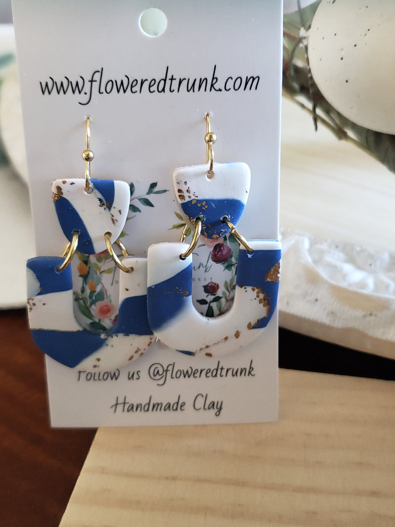 Clay Royal Blue Earrings