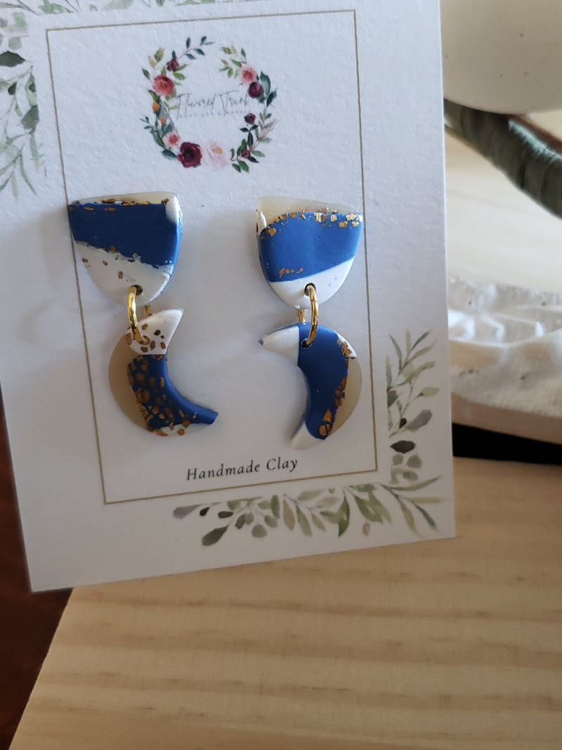 Clay Royal Blue Earrings