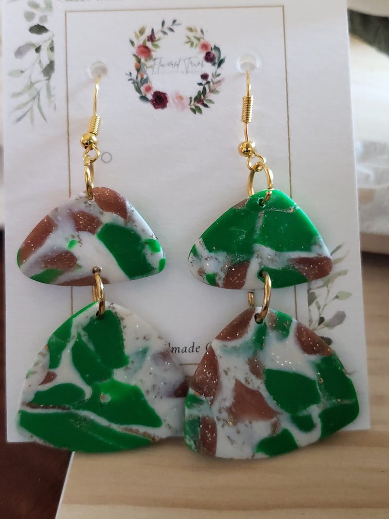 Kelly Green Clay Earrings