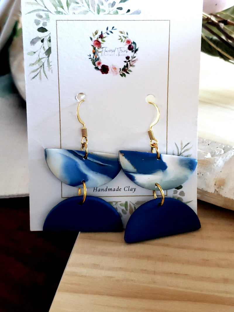Clay Royal Blue Earrings