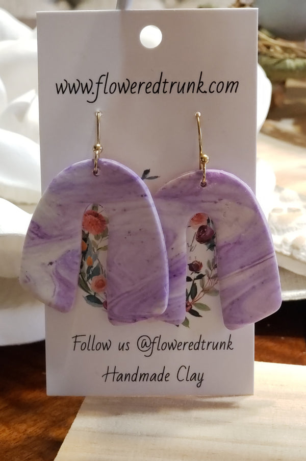Lavender Color Clay Earrings