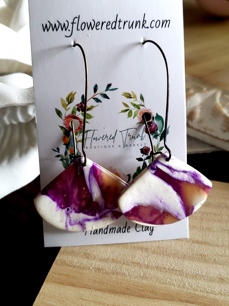 Purple Haze Clay Earrings Collection
