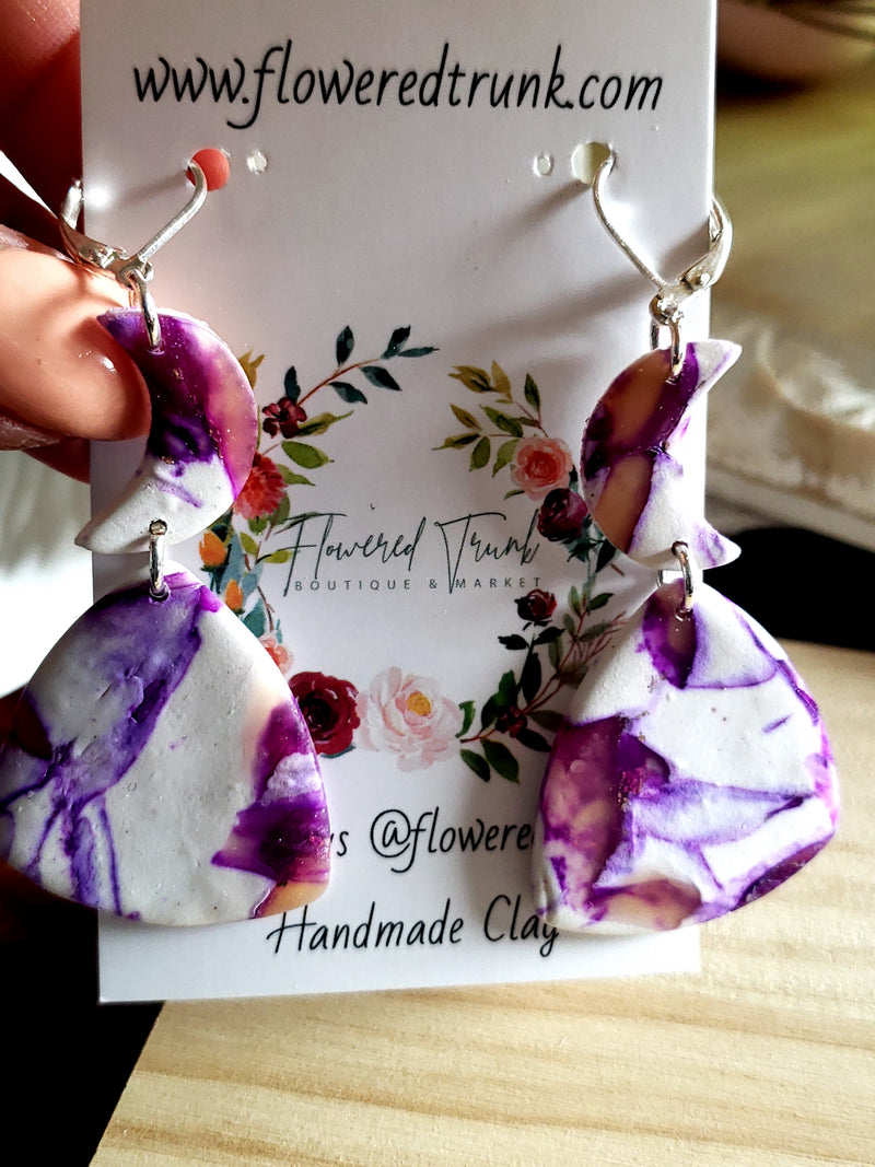 Purple Haze Clay Earrings Collection