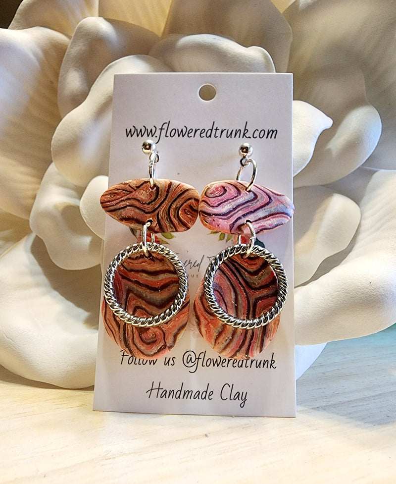 Pink Swirl Earrings