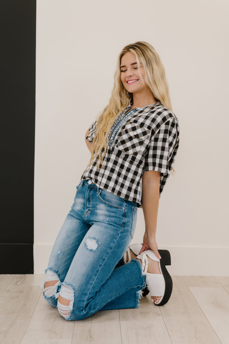 Everything Good Plaid Top