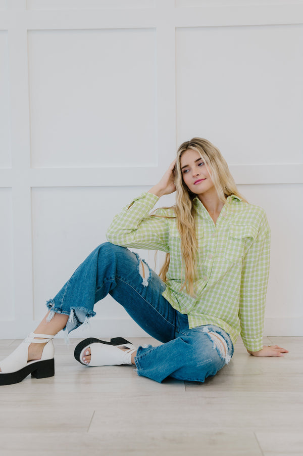 Second Nature Gingham Jacket
