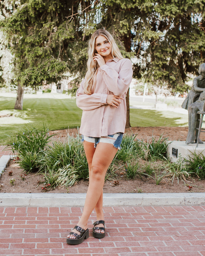 Love Life Button Up Top