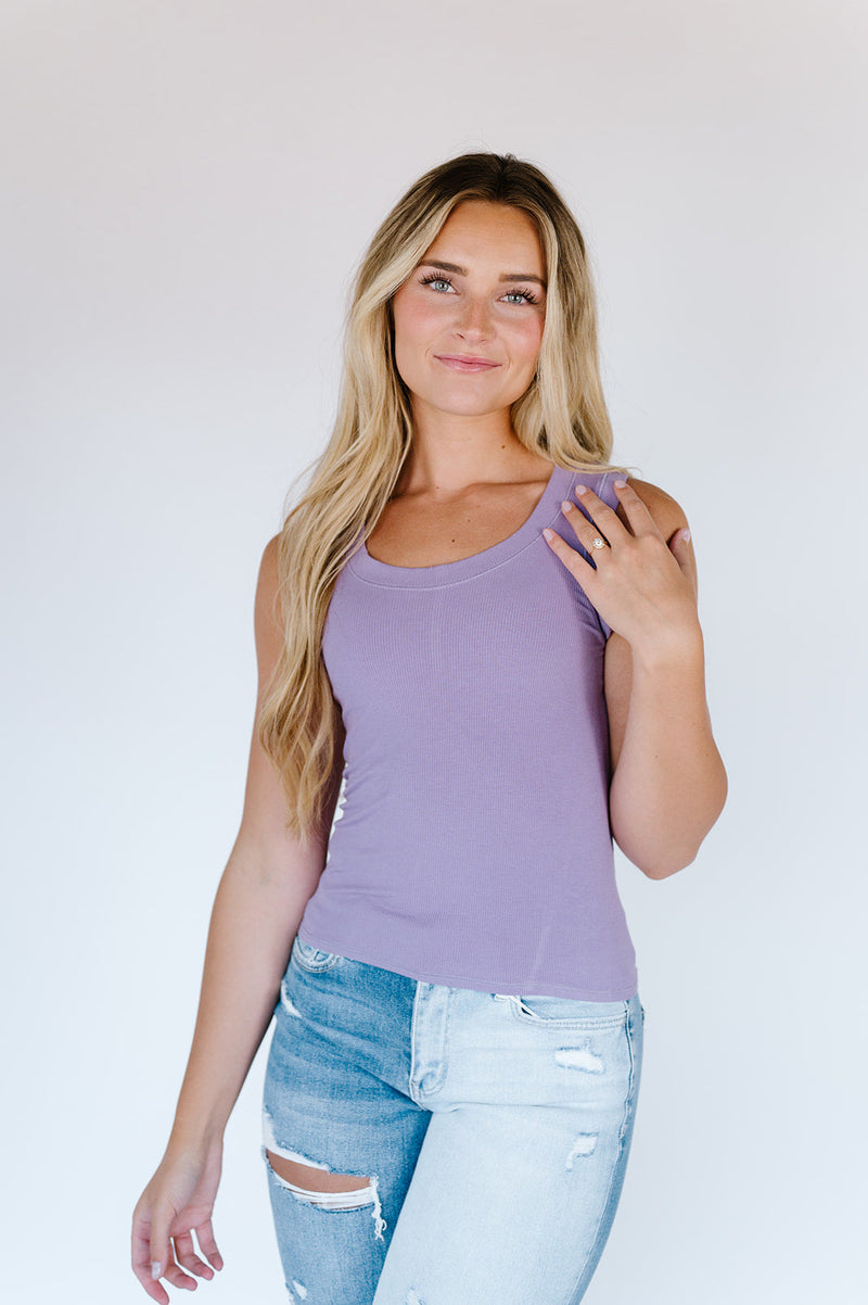 Summer Soulmates Ribbed Tank - Lavender