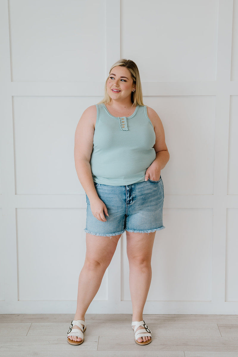 DOORBUSTER Deal! Dream Life Ribbed Tank in Mint