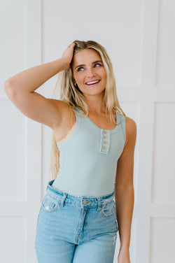 DOORBUSTER Deal! Dream Life Ribbed Tank in Mint