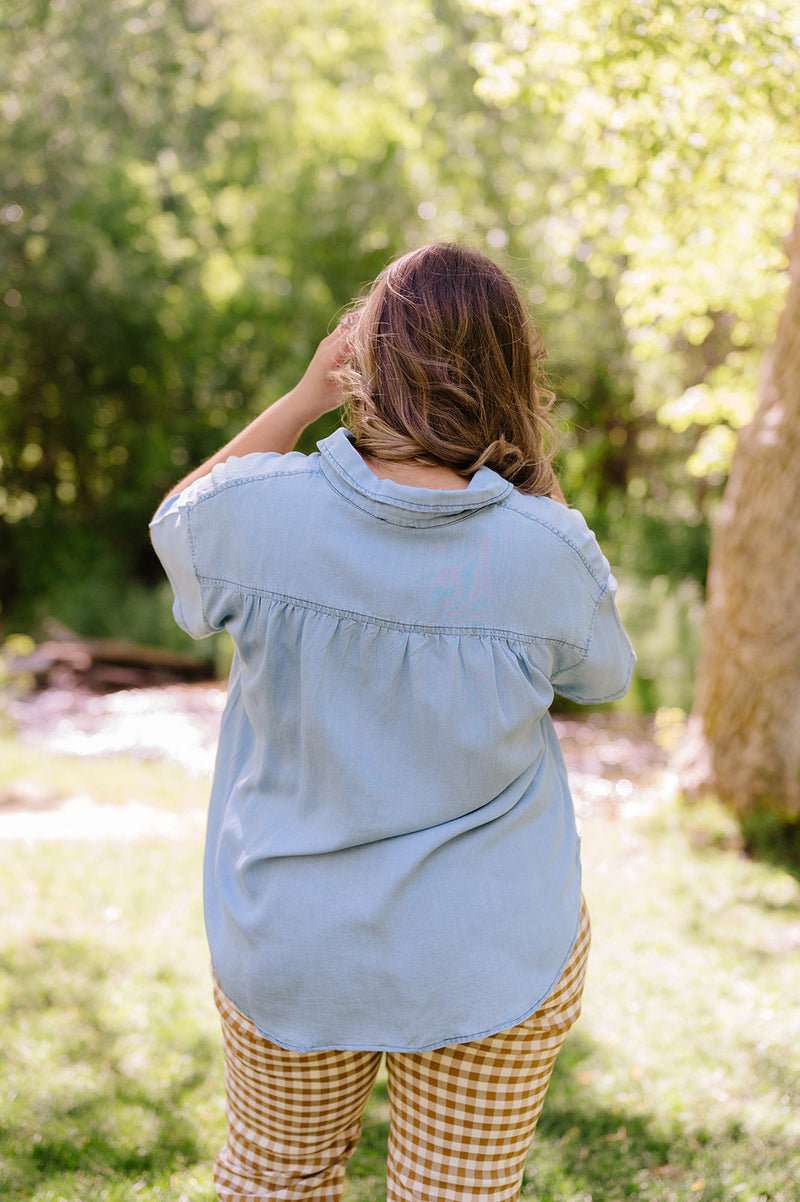 Running Out The Door Collared Top