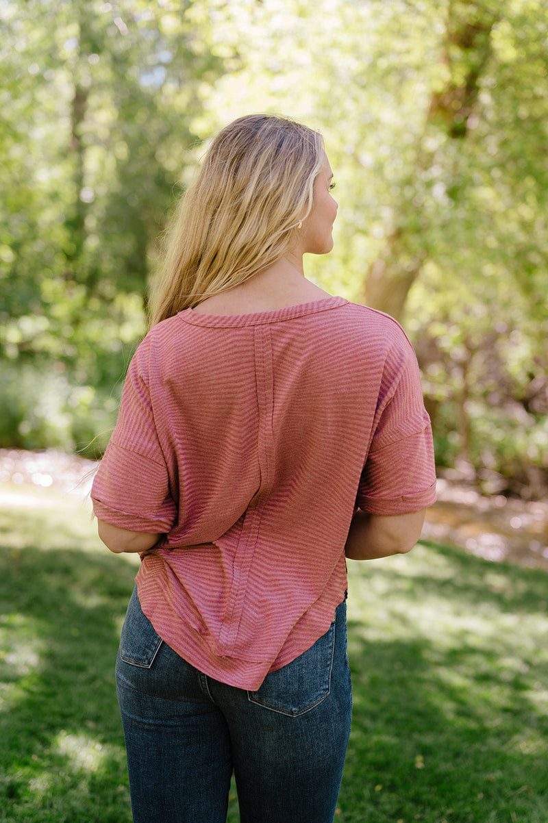 Easily Adored Rolled Sleeve Top