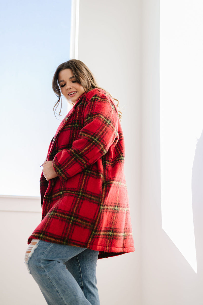 Cozy Wishes Plaid Sherpa Jacket