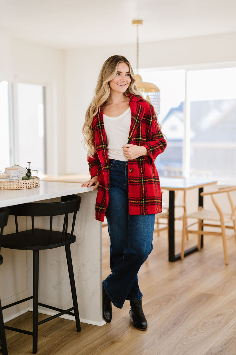 Cozy Wishes Plaid Sherpa Jacket