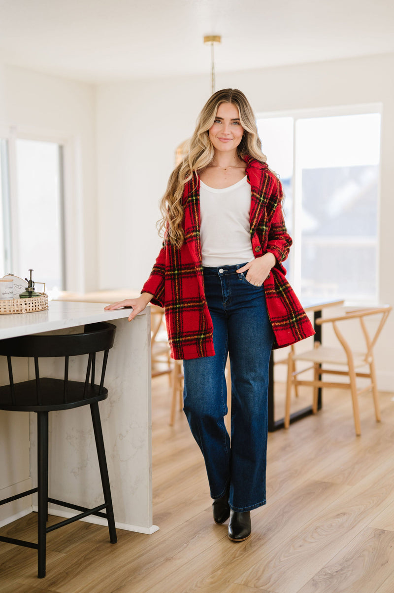 Cozy Wishes Plaid Sherpa Jacket