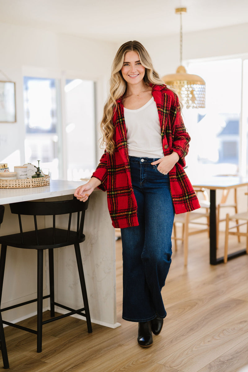 Cozy Wishes Plaid Sherpa Jacket