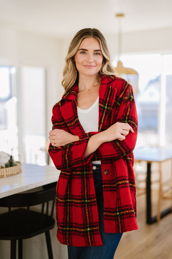 Cozy Wishes Plaid Sherpa Jacket