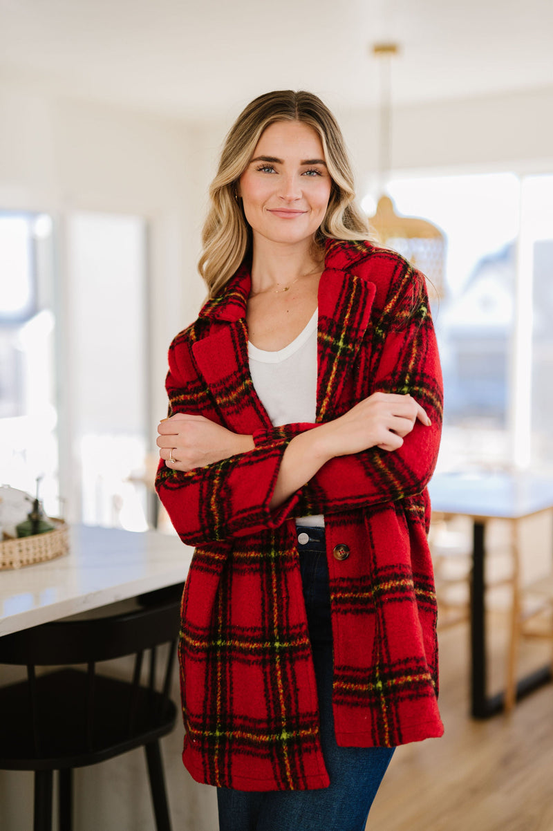Cozy Wishes Plaid Sherpa Jacket