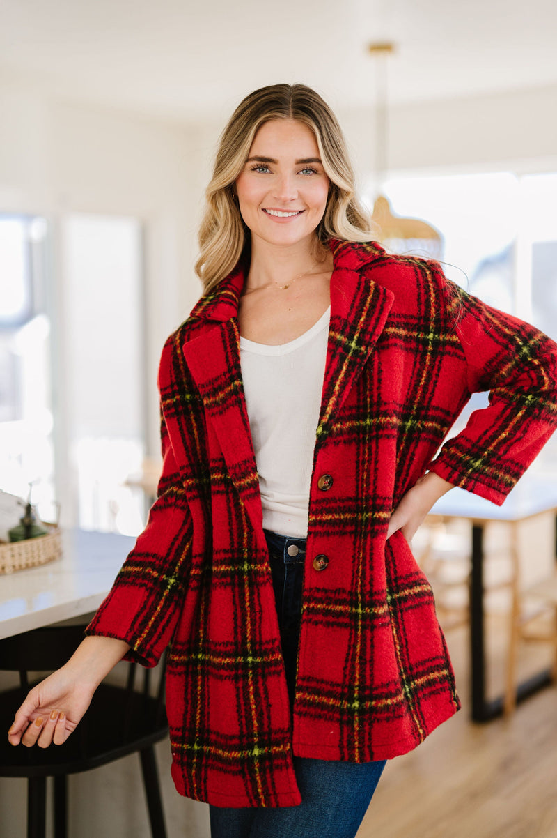 Cozy Wishes Plaid Sherpa Jacket