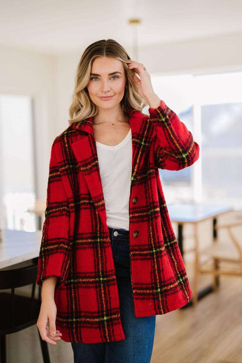Cozy Wishes Plaid Sherpa Jacket