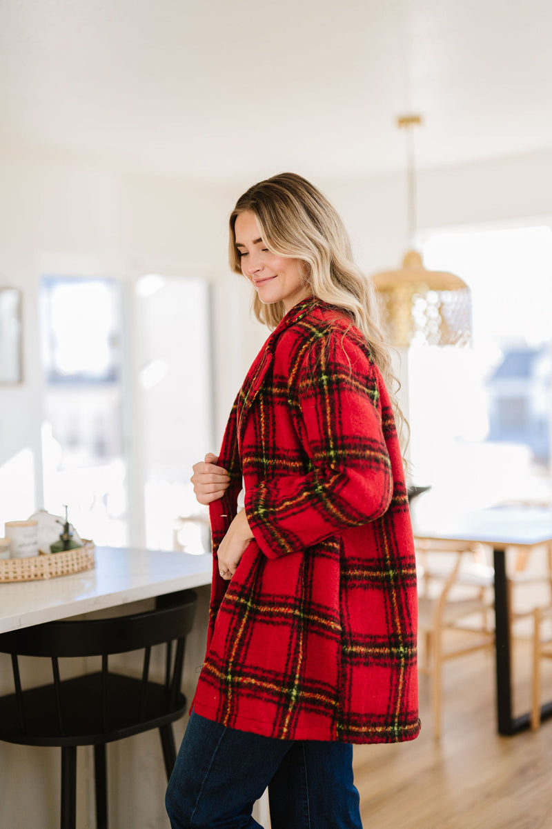 Cozy Wishes Plaid Sherpa Jacket