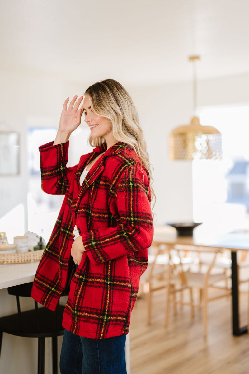 Cozy Wishes Plaid Sherpa Jacket
