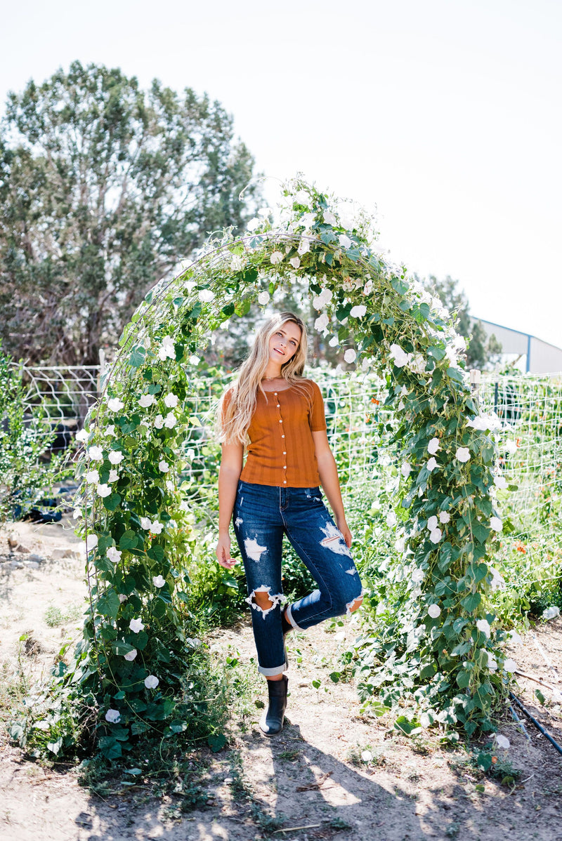 Stay Together Ribbed Top- Rust