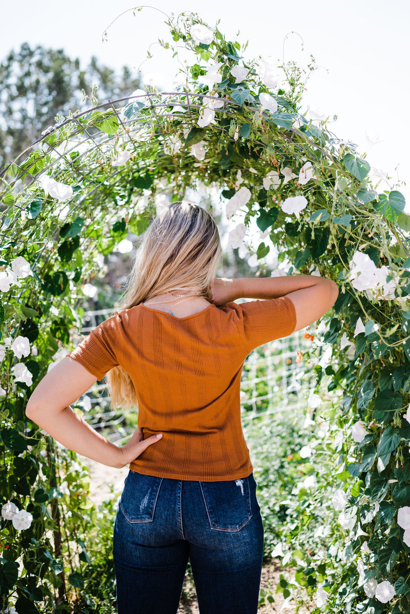 Stay Together Ribbed Top- Rust