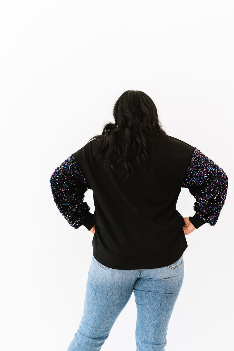 Don't Delay Sequin Sleeve Sweater