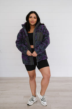 Take A Look Tie Dye Sherpa Jacket