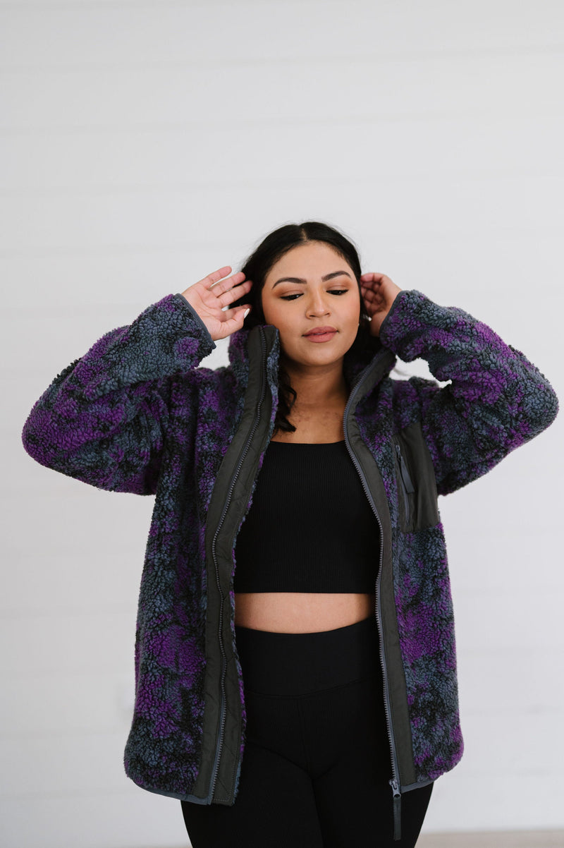 Take A Look Tie Dye Sherpa Jacket