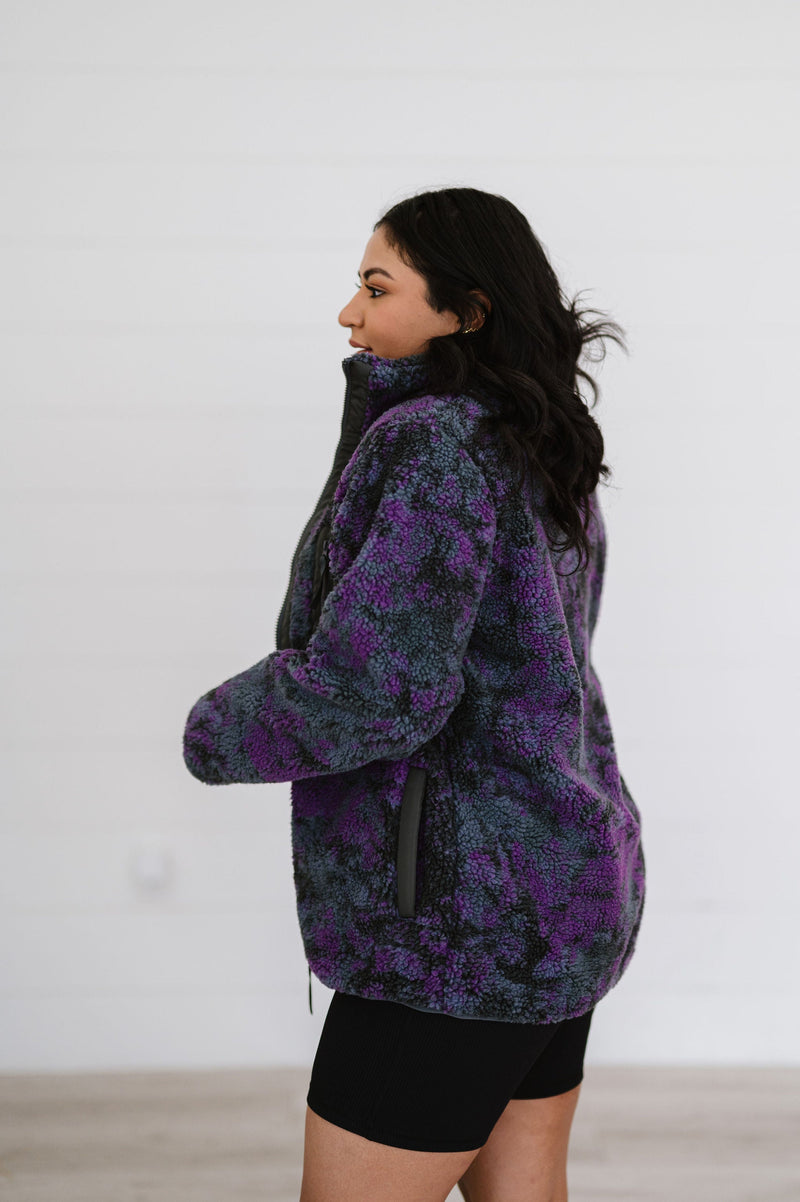 Take A Look Tie Dye Sherpa Jacket