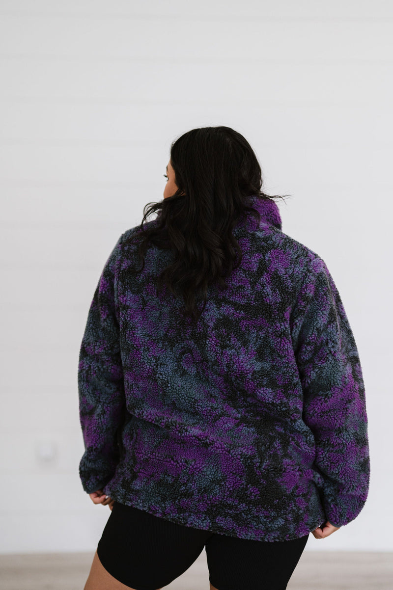 Take A Look Tie Dye Sherpa Jacket