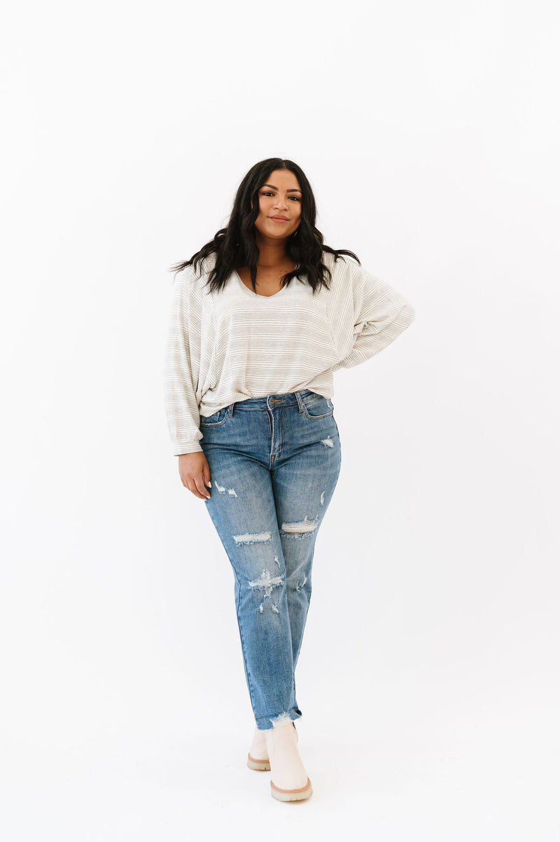 DOORBUSTER- This Is The Move Striped Top