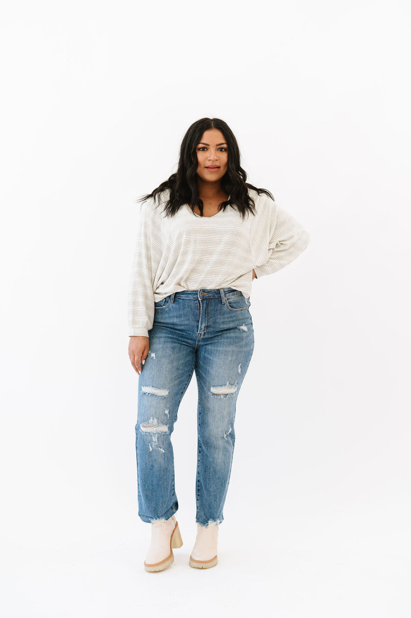DOORBUSTER- This Is The Move Striped Top