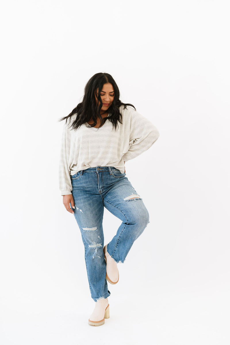 DOORBUSTER- This Is The Move Striped Top