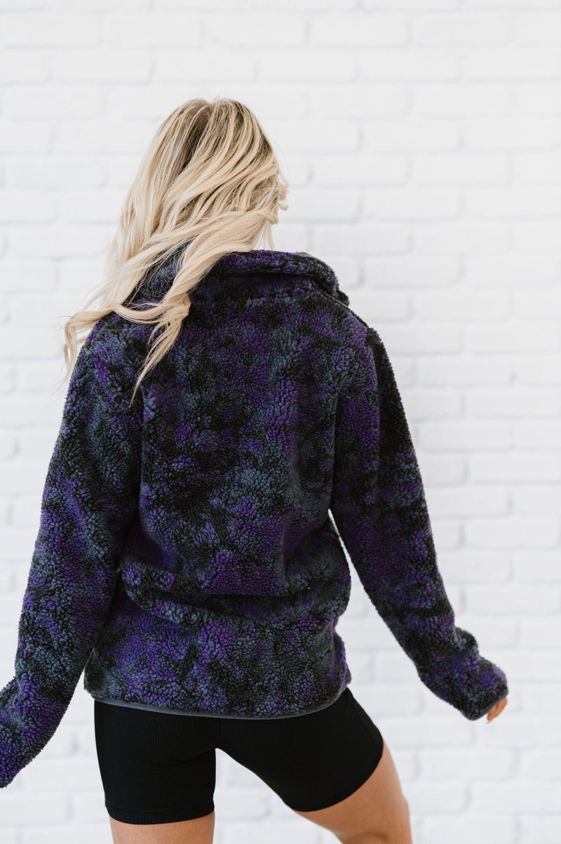 Take A Look Tie Dye Sherpa Jacket